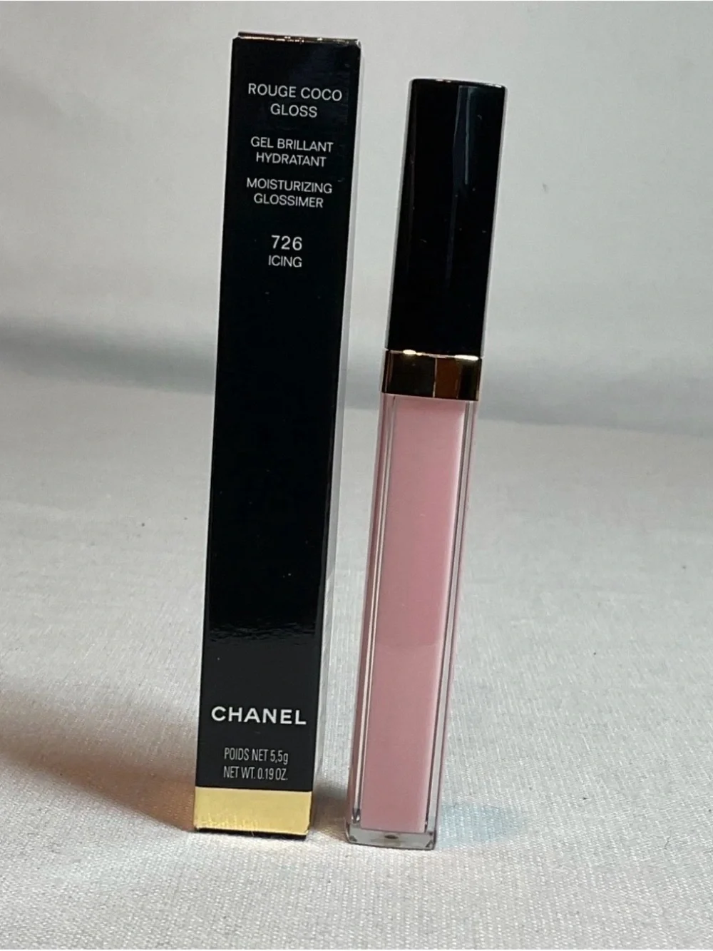 Chanel Rouge Coco Gloss Lip Gloss — 726 Icing (Light Pink) NIB